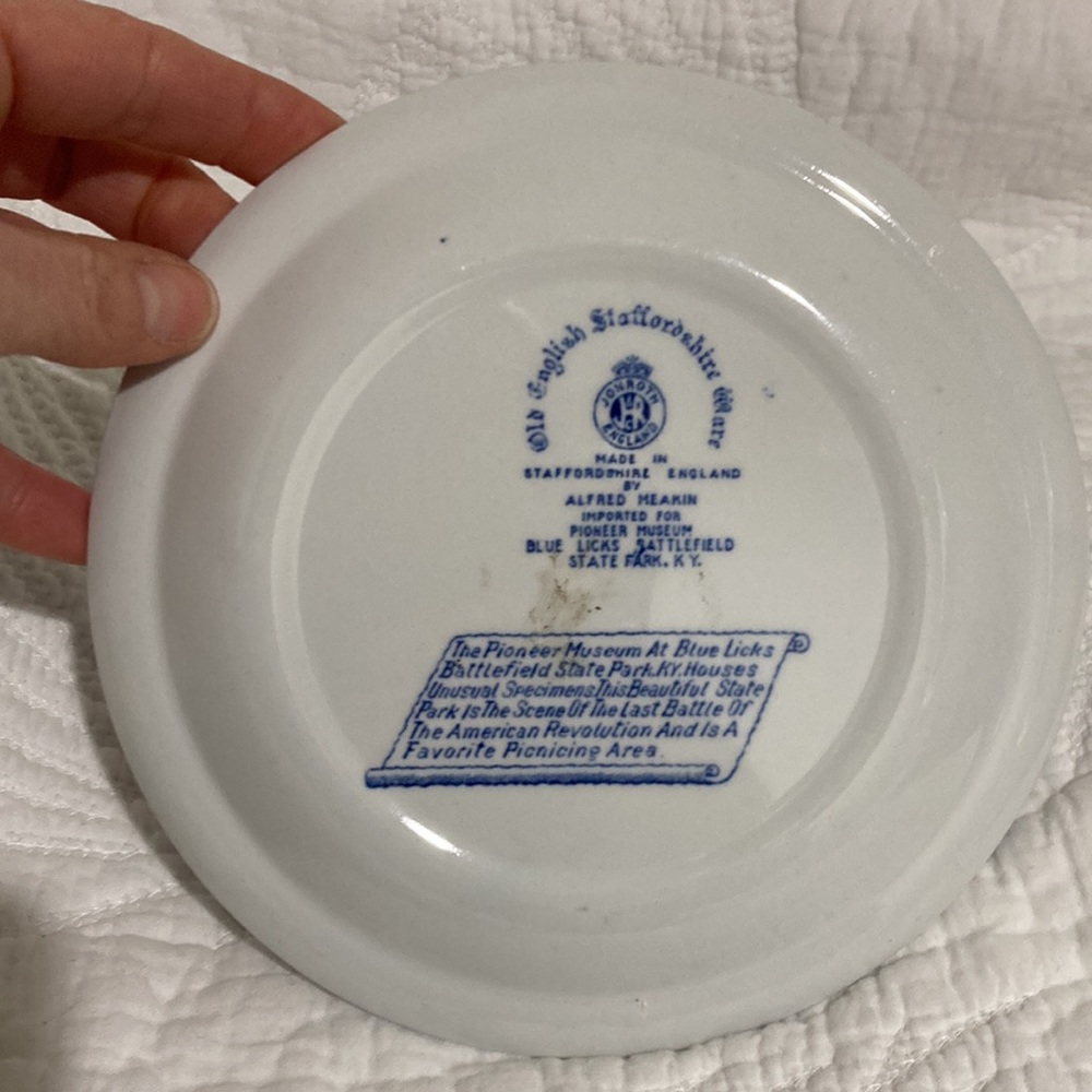 Old English Staffordshire Ware blue historical battlefield plate - Picture 6 of 8